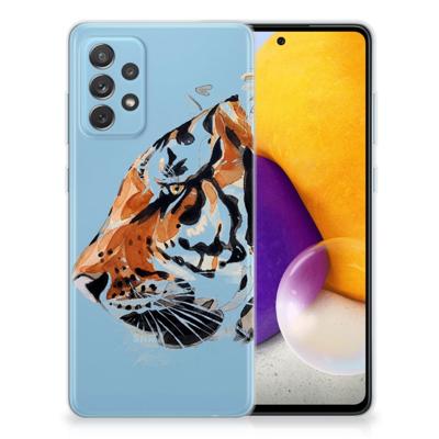 Smartphone hoesje Samsung Galaxy A72 Watercolor Tiger
