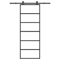 Schuifdeur met beslag 76x205 cm ESG-glas en aluminium