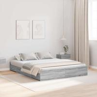 Opbergbedframe met lade Grijs sonoma 135 x 190 cm Bewerkt hout