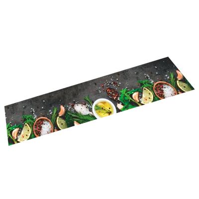 VidaXL Keukenmat wasbaar kruidenprint 60x300 cm fluweel