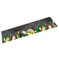 VidaXL Keukenmat wasbaar kruidenprint 60x300 cm fluweel