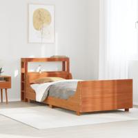 Bedframe zonder matras massief grenenhout wasbruin 90x190 cm