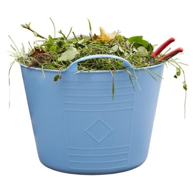 Flexibele kuip / emmer - blauw - 15 liter - kunststof - 35 x 28 cm - met handvatten