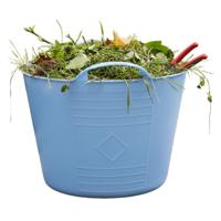 Flexibele kuip / emmer - blauw - 15 liter - kunststof - 35 x 28 cm - met handvatten