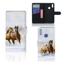 Huawei Y7 (2019) Telefoonhoesje met Pasjes Paarden