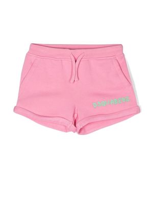 DSQUARED2 KIDS short à logo brodé - Rose