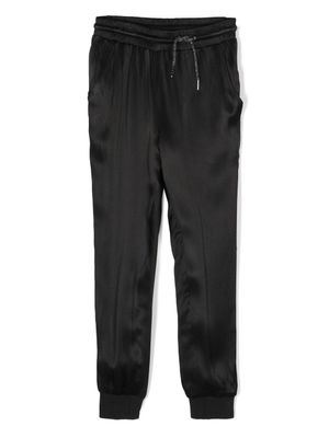 Karl Lagerfeld Kids pantalon de jogging satiné à lien de resserrage - Noir