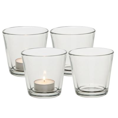 Theelichthouder - 10x - 7,5 cm - transparant - glas - waxinelichthouder - kaarsenhouder