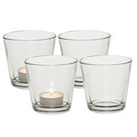 Theelichthouder - 10x - 7,5 cm - transparant - glas - waxinelichthouder - kaarsenhouder