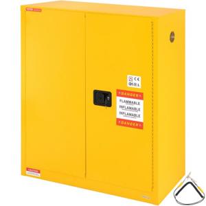 VEVOR veiligheidskast voor brandbare vloeistoffen, 30 gallon koudgewalst staal opslagkast voor brandbare vloeistoffen, 43,1 x 18,1 x 50,1 inch, explosiebestendig, met 1 verstelbare R