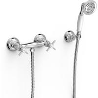 Douchekraan Tres Clasic | Opbouw | Mengkraan | 1-weg | hoh 15 cm | 2-knops | Vintage | Chroom