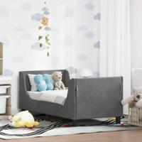 Peuterbedframe met hoofdbord Donkergrijs 70 x 140 cm Fluweel