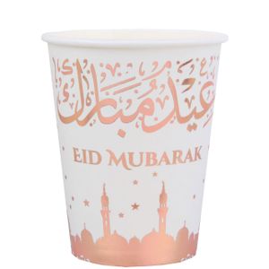 Ramadan thema Eid Mubarak suikerfeest bekertjes - 10x - karton - 270 ml