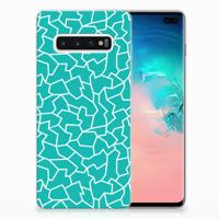 Samsung Galaxy S10 Plus | Hoesje maken | Cracks Blue