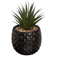 Kunstplant in Zwarte Ananas Pot – H21 cm - thumbnail