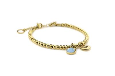 Qoss Armband Zoey Hart Hemelsblauw | Goud