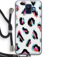 Cheetah color: Samsung Galaxy A6 (2018) Transparant Hoesje met koord