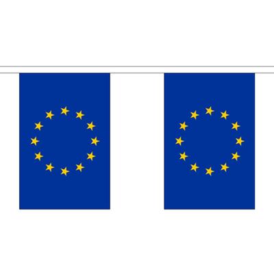 Europa Vlaggetjes vlaggenlijn slinger - 300 cm - polyester - binnen/buiten - versiering/feestart