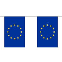 Europa Vlaggetjes vlaggenlijn slinger - 300 cm - polyester - binnen/buiten - versiering/feestart