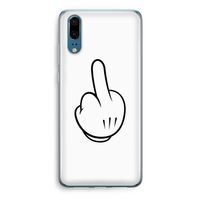 Middle finger white: Huawei P20 Transparant Hoesje