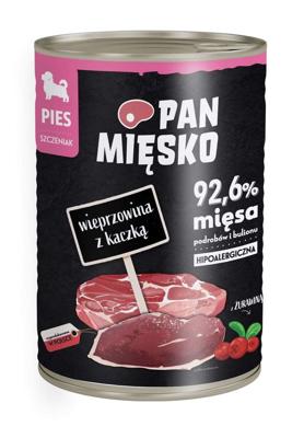 PAN MIĘSKO Varkensvlees met Eend Puppies - natvoer voor honden - 400g