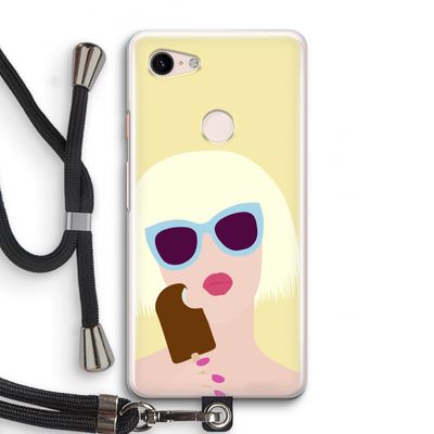 Ice cream: Pixel 3 Transparant Hoesje met koord