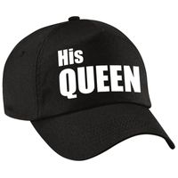 His Queen pet / cap zwart met witte letters dames - thumbnail