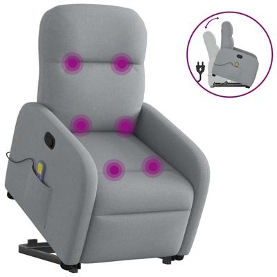 Sta-op-massagestoel verstelbaar stof lichtgrijs