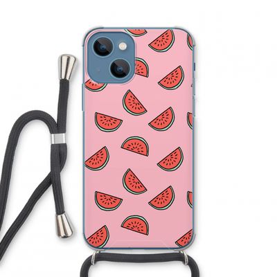 Watermeloen: iPhone 13 mini Transparant Hoesje met koord