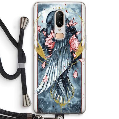 Golden Raven: OnePlus 6 Transparant Hoesje met koord