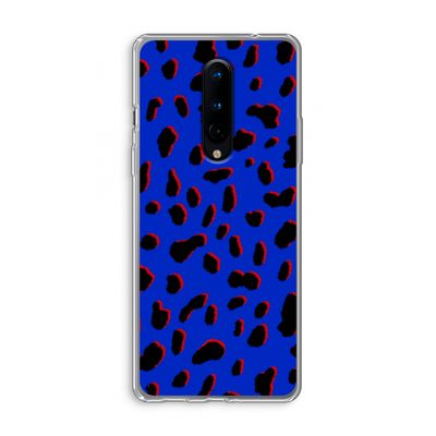 Blue Leopard: OnePlus 8 Transparant Hoesje
