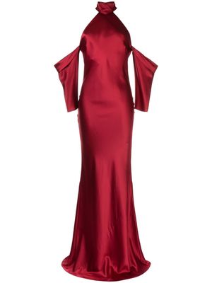 Michelle Mason robe drapée à dos-nu - Rouge