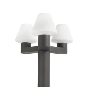 Lantaarnpaal met drietal Mistu lampen aluminium 74436-74428 ESR