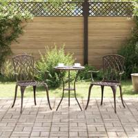Tuinstoel 2 pcs Brons 55 x 56.5 x 91cm Aluminium