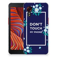 Samsung Galaxy Xcover 5 Silicone-hoesje Flowers Blue DTMP