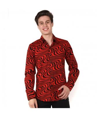 70's Retro Blouse Wavy, Black / Red-S | 49% korting 70's Retro Blouse Wavy, Black / Red-S | 49% korting