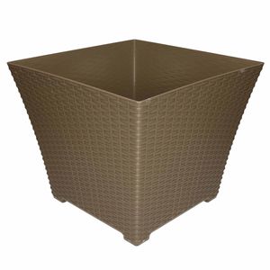 1x Taupe plantenbakken/bloembakken 37 cm - Plantenpotten