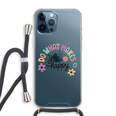Happy days: iPhone 12 Pro Max Transparant Hoesje met koord
