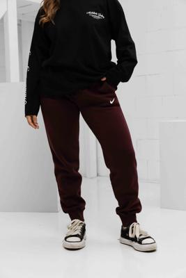 Nike Phoenix Fleece Trainingsbroek Dames Donkerrood - Maat XS - Kleur: Donkerrood | Soccerfanshop