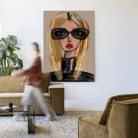 Urban Cotton Wandkleed 'She Knows' 145 x 190cm in Frame - black