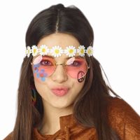 Carnaval/festival hippie flower power hoofdband - met madeliefjes