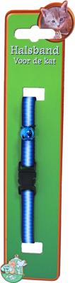 Halsband nylon blauw/wit streep - Gebr de boon