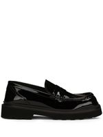 Dolce & Gabbana square-toe patent-leather loafers - Noir