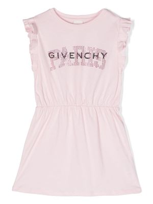 Givenchy Kids robe volantée à strass - Rose