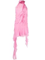 Blumarine robe courte volantée à dos nu - Rose