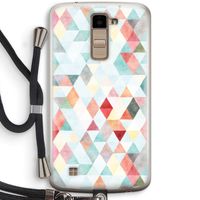 Gekleurde driehoekjes pastel: LG K10 (2016) Transparant Hoesje met koord