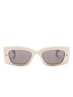 Alexander McQueen Eyewear stud-detailing rectangle-frame sunglasses - Tons neutres - thumbnail