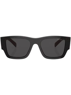 Prada Eyewear lunettes de soleil carrées à logo - Noir