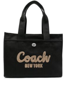 Coach sac à main en toile à logo brodé - Noir