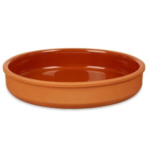 Tapas/hapjes serveren/oven schaal terracotta/bruin 23 x 4 cm